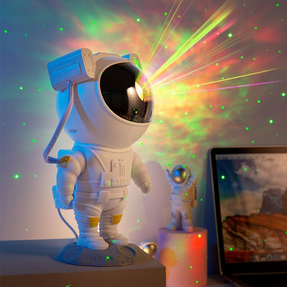 Astronaut Galaxy Star Projector Lamp – USB Night Light for Bedroom Atmosphere