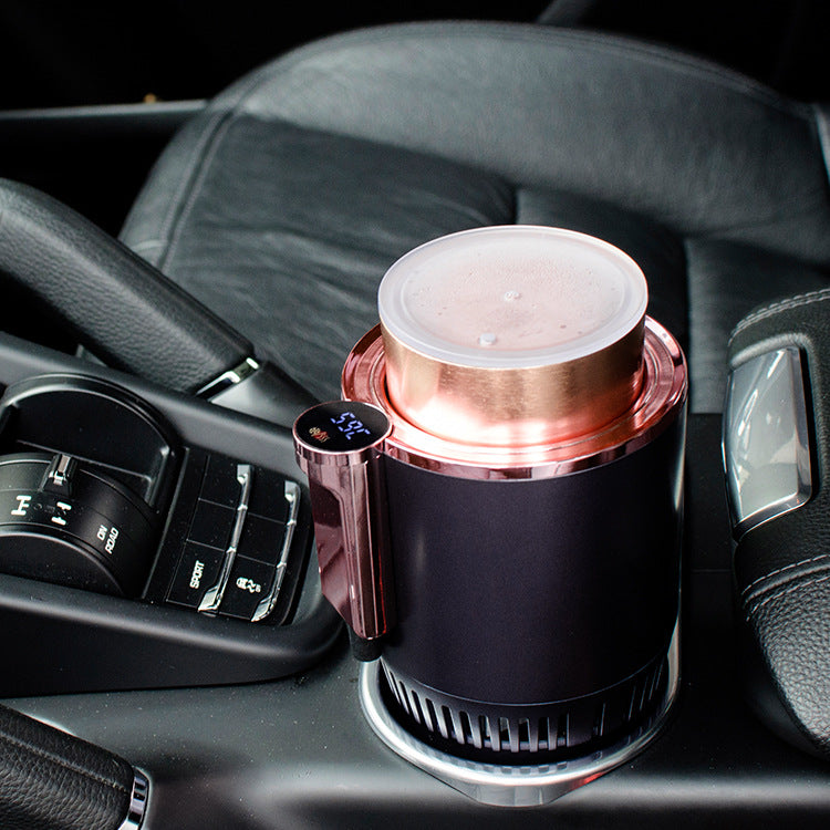 12V Smart Car Cup Warmer & Cooler – Digital Temp Display, 36W | Hot & Cold Beverage Holder