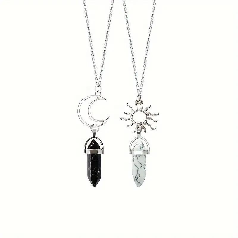 Couple Natural Stone Magnetic Bracelet & Necklace Set – Matching Love Jewelry