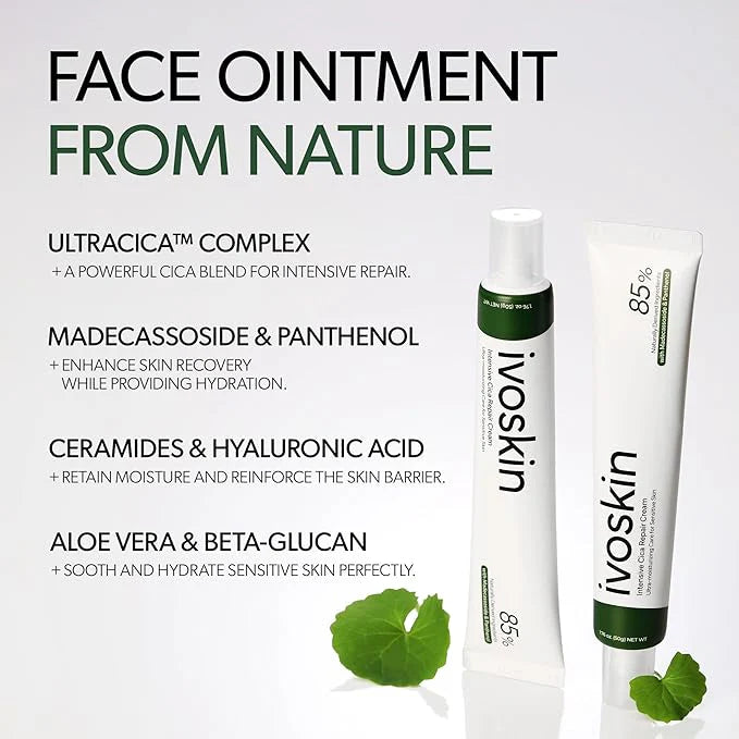 iVoskin Intensive Cica Repair Cream – Soothing Face Moisturizer for Sensitive & Irritated Skin (50g)