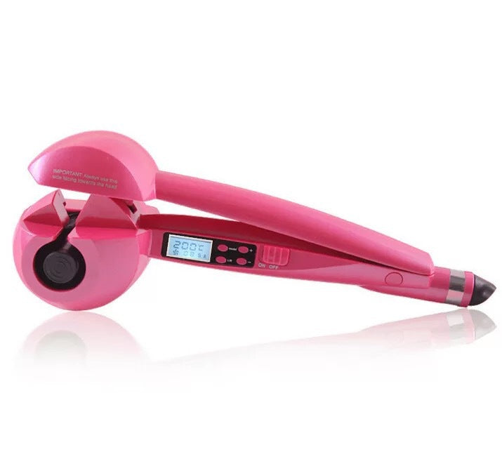 Professional Ceramic Curling Iron – 3 Temp & Timer Settings | Left/Right/Auto Curl | LCD Option | Black, Pink & Red