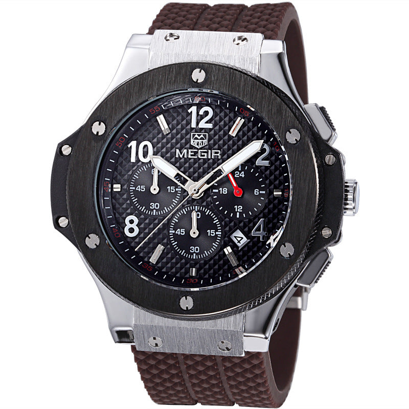 Luxury Men's Quartz Watch – Sports Military Silicone Strap Wristwatch | 3ATM Waterproof