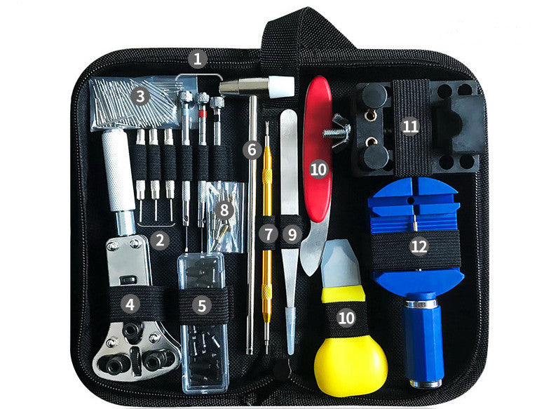 147-Piece Professional Watch Repair Kit – Chrome Vanadium Steel Tools | Strap, Battery & Case Opener