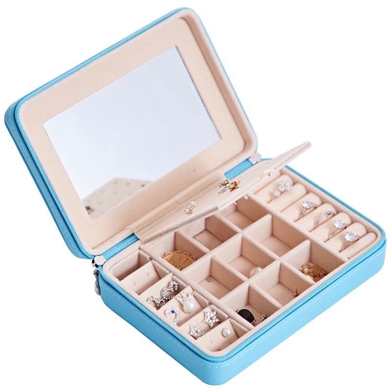 Premium Leather Jewelry Storage Box – Multifunctional Organizer with Mirror