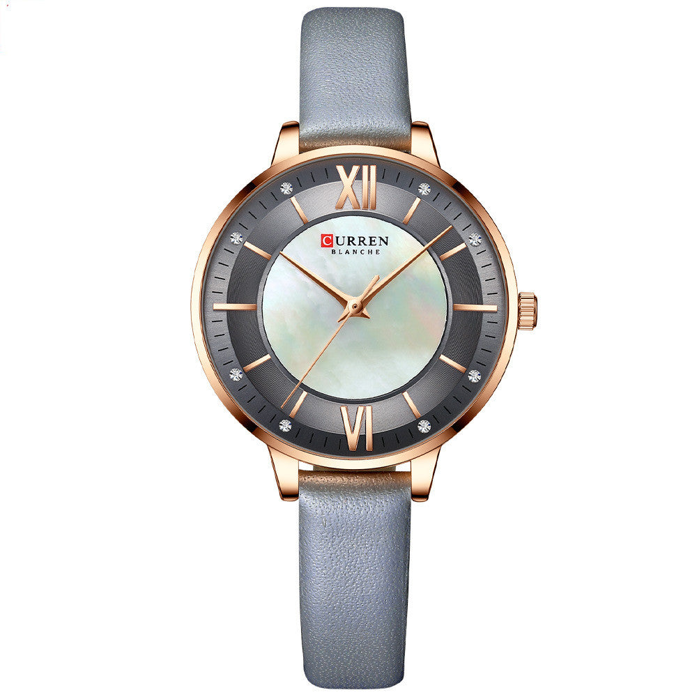 Elegant Women's Fashion Watch – Genuine Leather Strap, Rose Gold Case | 6 Colors