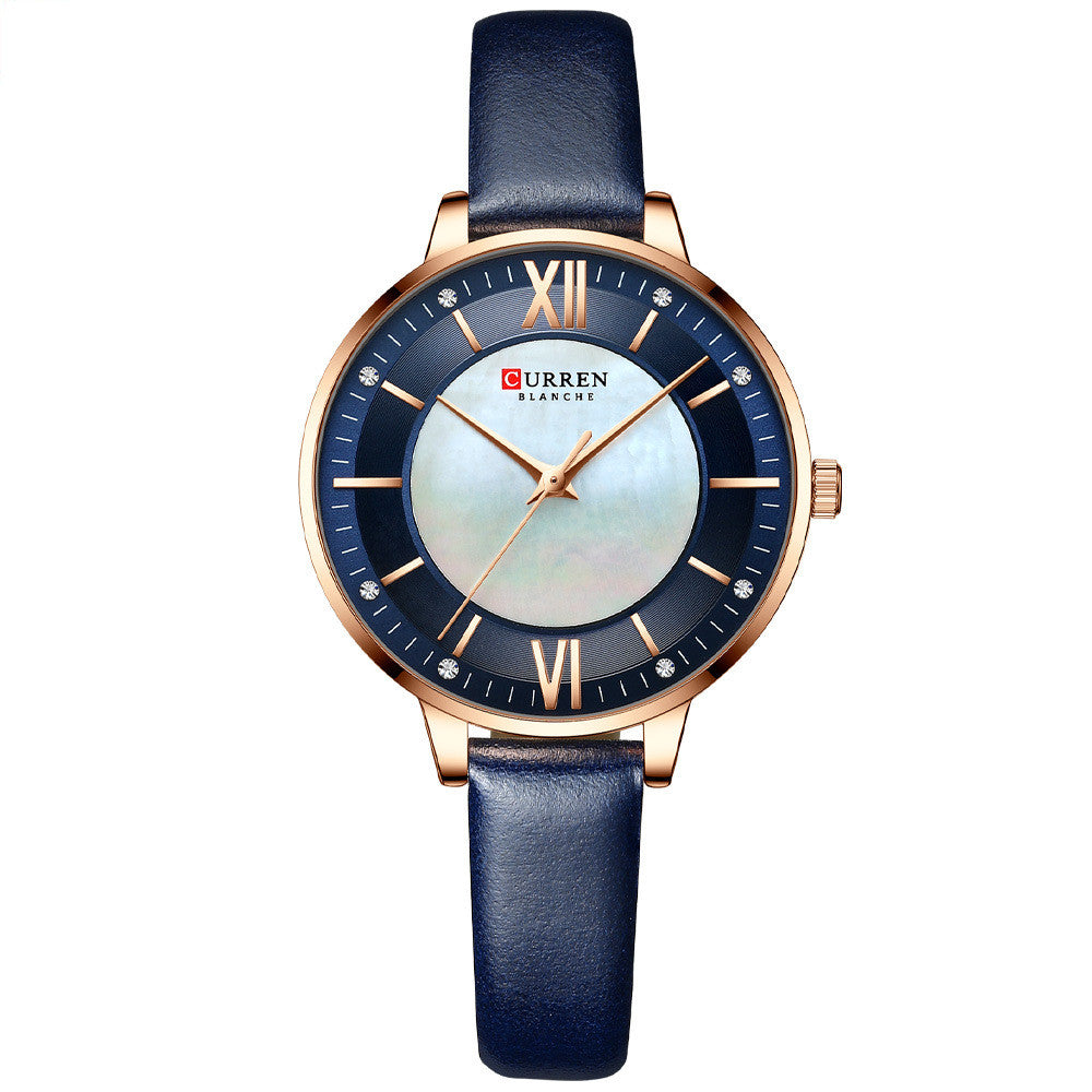 Elegant Women's Fashion Watch – Genuine Leather Strap, Rose Gold Case | 6 Colors