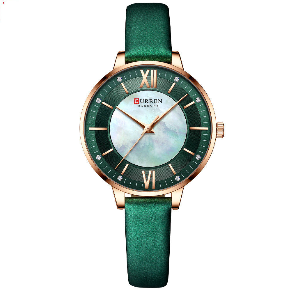 Elegant Women's Fashion Watch – Genuine Leather Strap, Rose Gold Case | 6 Colors
