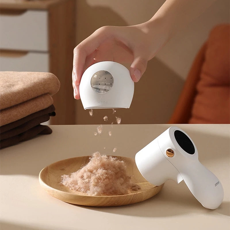 Smart LED Electric Lint Remover – 6-Blade USB Rechargeable Fabric Shaver with Vortex Suction