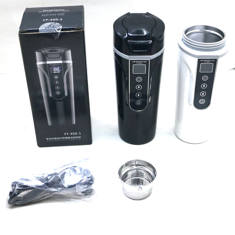 Smart Electric Heating Cup – 400ml 304 Stainless Steel | Boils Water in 20-30 Min | Car & Home