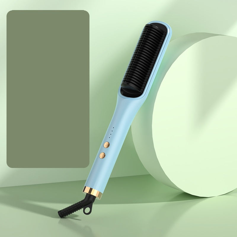 Anion Hair Straightening & Curling Brush – Fast Heating Styling Comb | 7 Colors | US/UK/EU/AU