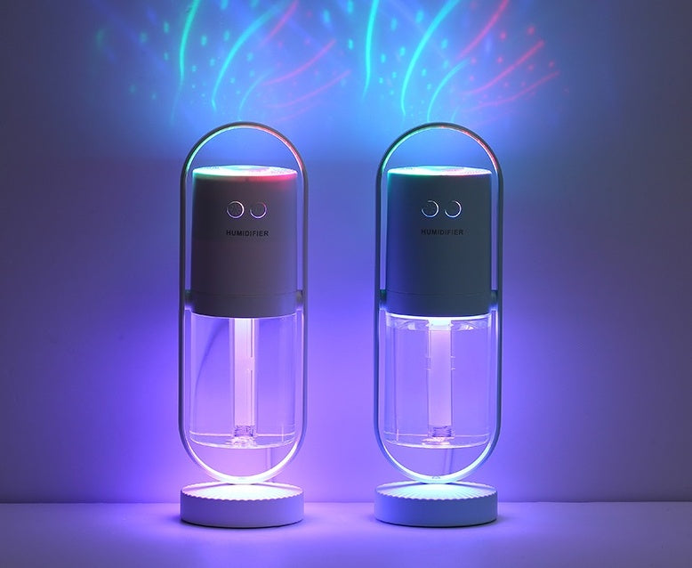 Magic Shadow USB Air Humidifier – Mini Ultrasonic Mist Maker with Projection Night Light for Home, Car & Office