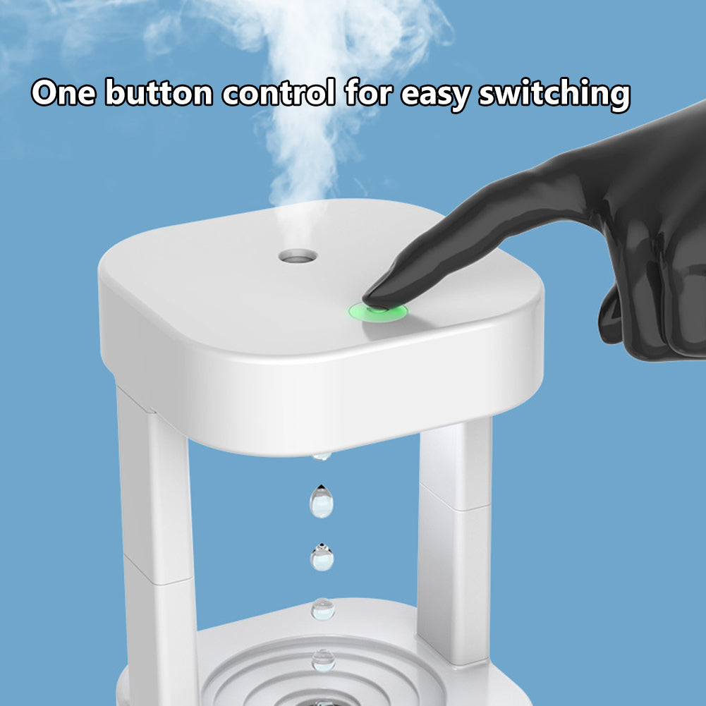 Creative Anti-Gravity Water Drop Humidifier – Quiet Mist Spray for Bedroom & Office (580ML Tank)