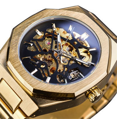 Luxury Men's Automatic Mechanical Watch – Skeleton Dial Stainless Steel Classic Timepiece