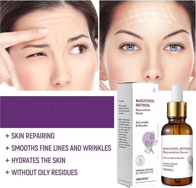 Venature Bakuchiol Retinol Serum – Anti-Aging & Anti-Wrinkle Facial Serum for Glowing Skin (30ml)