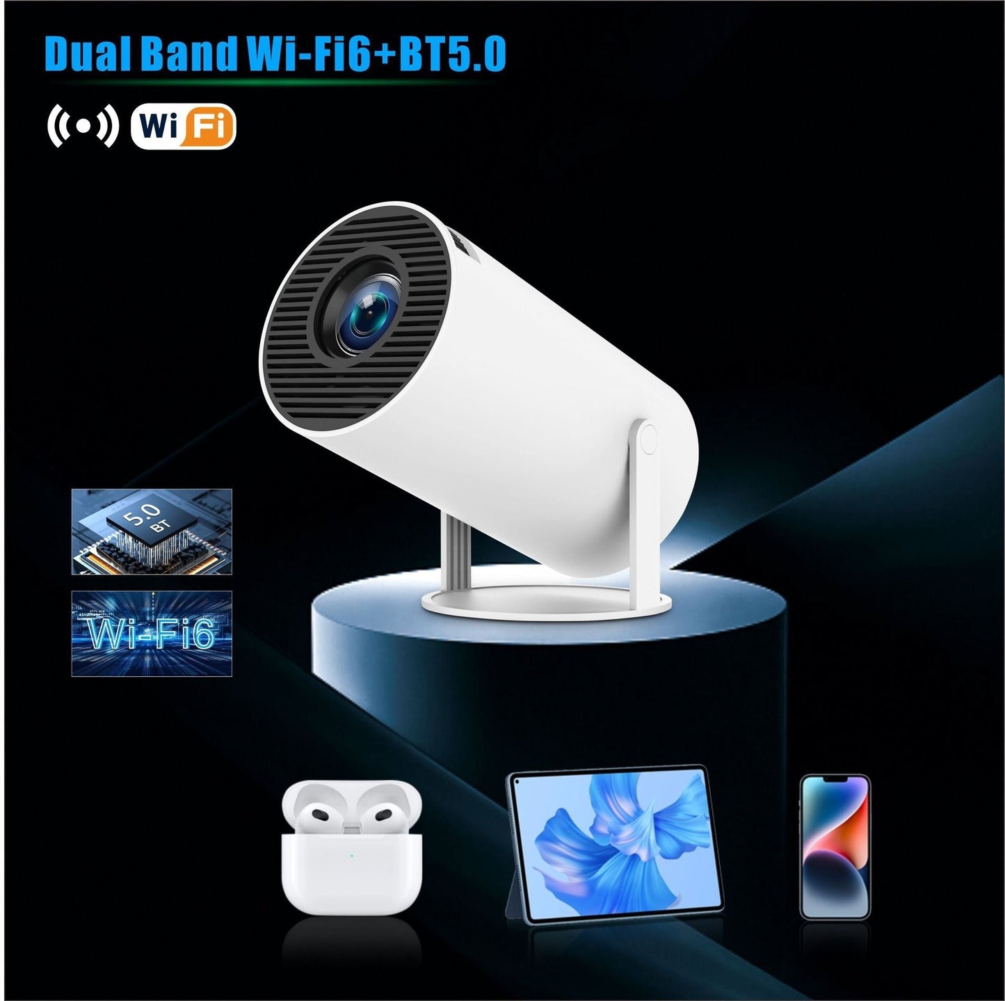 HY300 Pro Portable Projector – HD Home Theater Mini Projector for Indoor & Outdoor Use