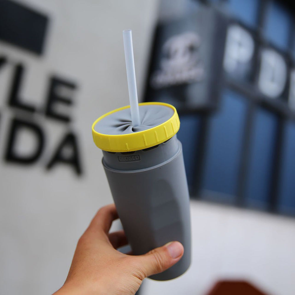 No Cover Twist Cup – Double Insulation Tumbler with Straw | Portable Water Bottle for Kids & Adults