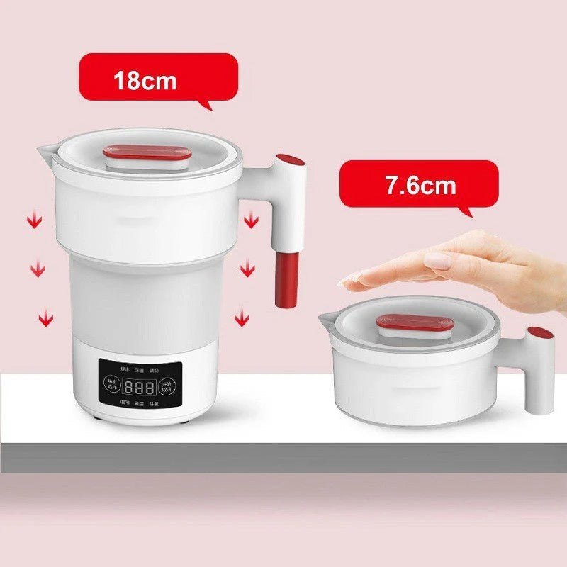 Mini Portable Travel Silicone Electric Kettle – Foldable Water Boiler with Smart Temperature Control for Travel & Camping (600ml)