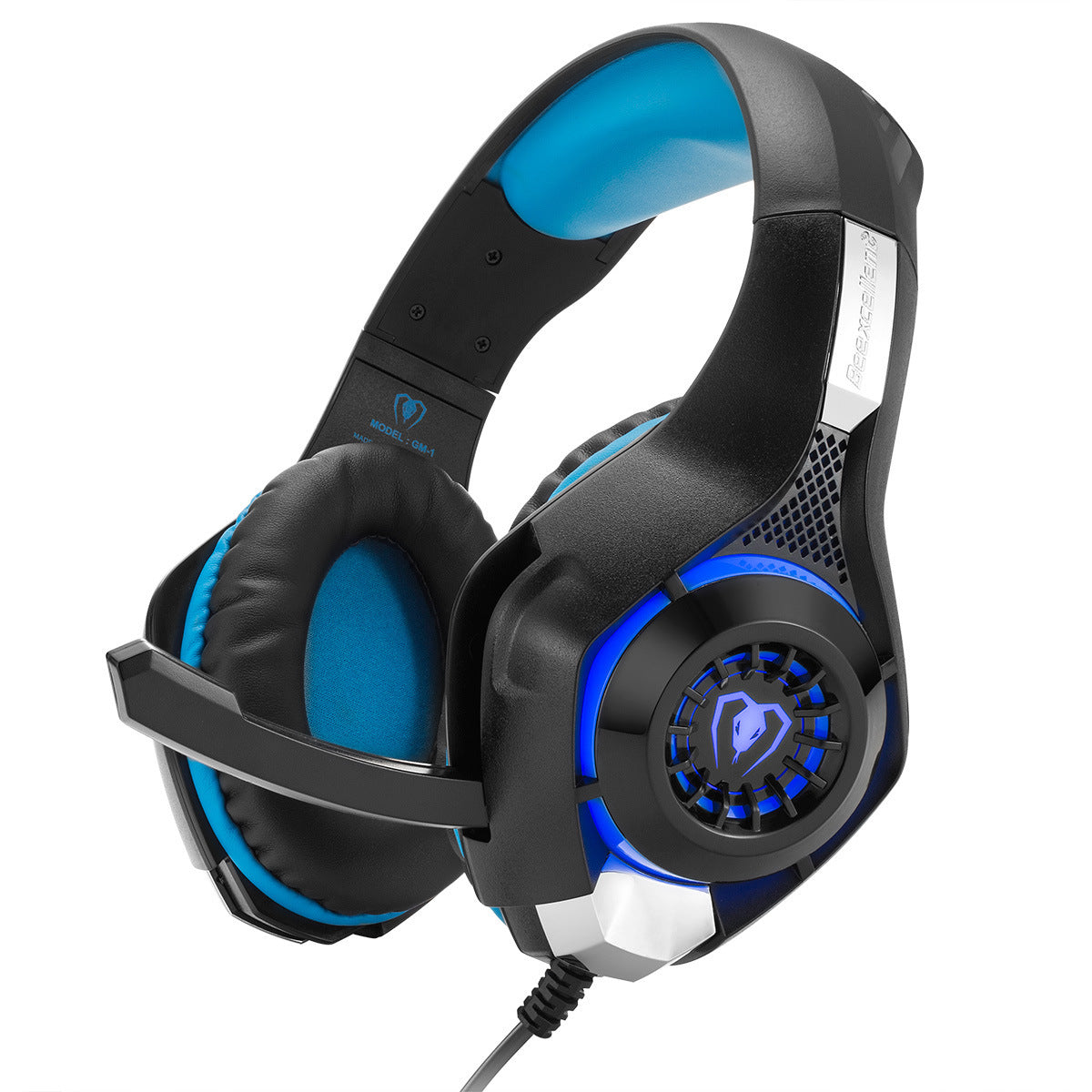 Gaming Headset with Stereo Bass & RGB LED Light – Wired Over-Ear Headphones with Mic for PS4, PC & Mobile