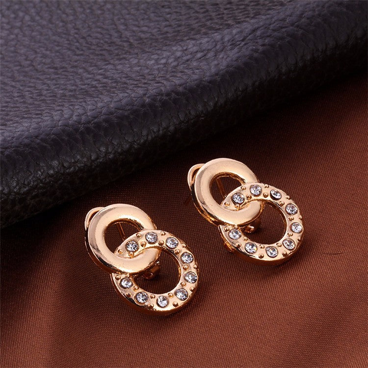 Elegant Fashion Jewelry Set – Rhinestone Necklace, Earrings, Bracelet & Ring