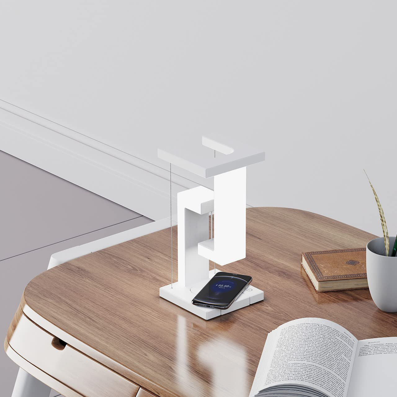 Smart Floating Balance Table Lamp – Wireless Charging Suspension Lamp for Bedroom & Home