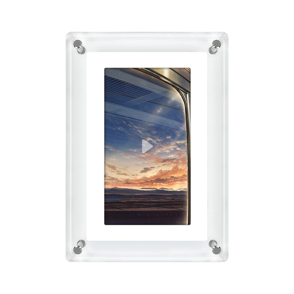 5-Inch Transparent Digital Photo Frame – Video Player, Auto-Rotate & Plug-and-Play Display