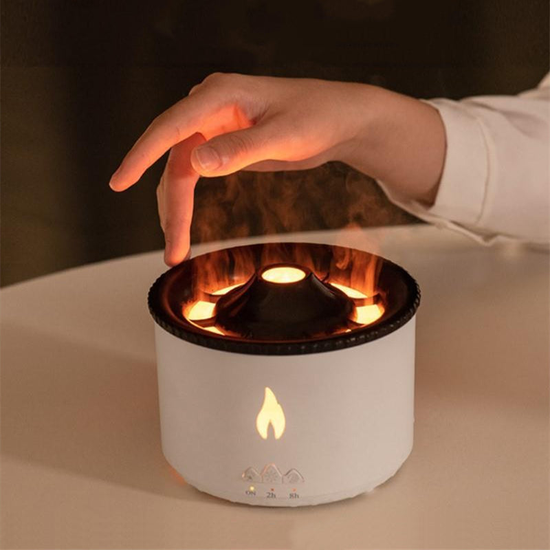 Ultrasonic Volcano Aroma Diffuser – Jellyfish Flame Essential Oil Humidifier for Home & Bedroom