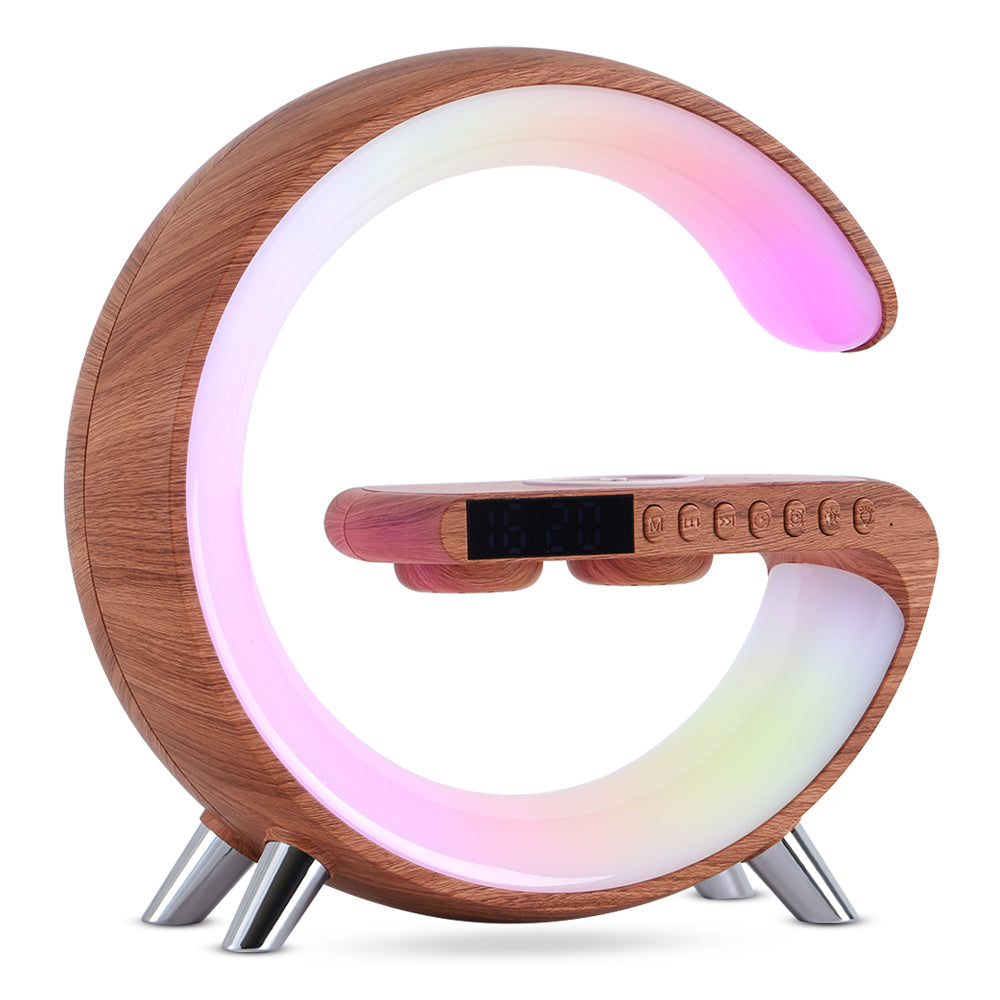 G-Shaped Smart LED Lamp – Bluetooth Speaker, Wireless Charger & App-Controlled Atmosphere Light
