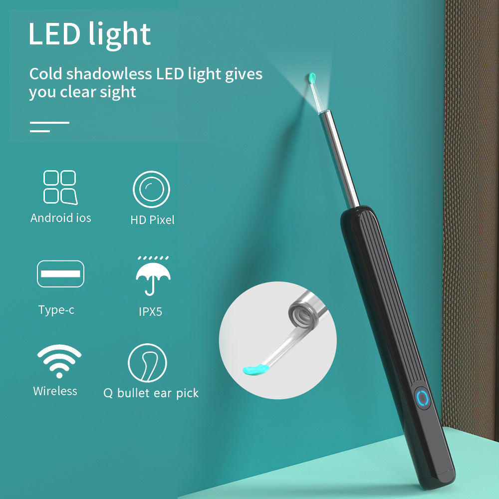 NE3 Ear Cleaner Otoscope – Wireless Ear Wax Removal Tool with Camera & LED Light for iPhone & Android