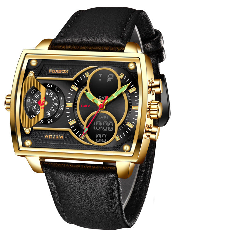 Quartz Dual Display Watch – Multi-Function Digital & Analog Wrist Watch for Men
