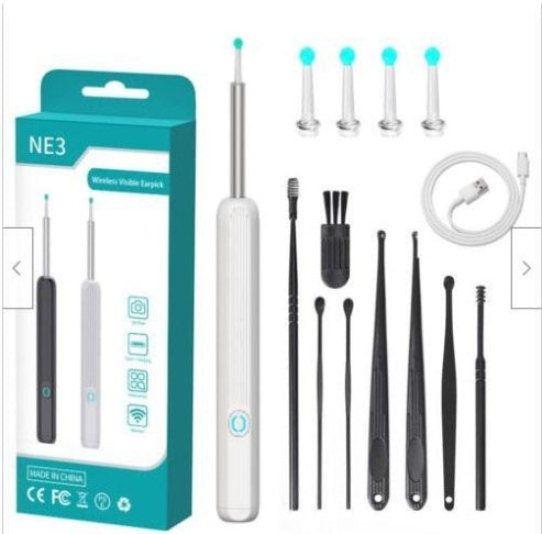 NE3 Ear Cleaner Otoscope – Wireless Ear Wax Removal Tool with Camera & LED Light for iPhone & Android