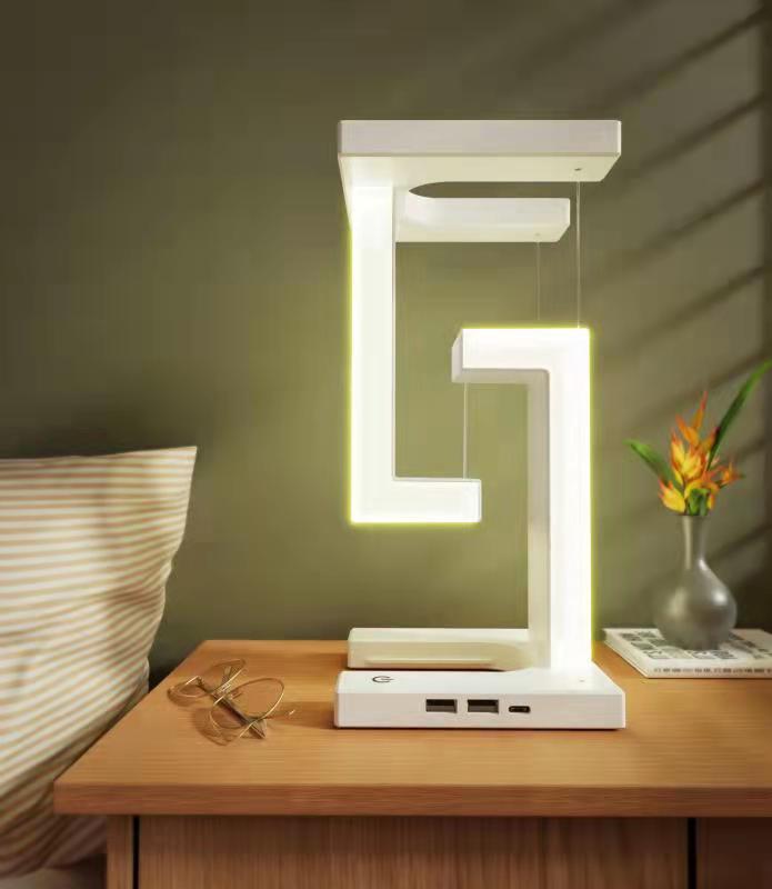 Smart Floating Balance Table Lamp – Wireless Charging Suspension Lamp for Bedroom & Home