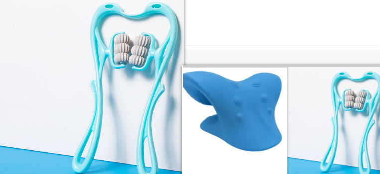 6-Roller Swan Neck Massager – 360° Deep Tissue Relief | Neck, Shoulders & Back | + Crystal Jade Scraper