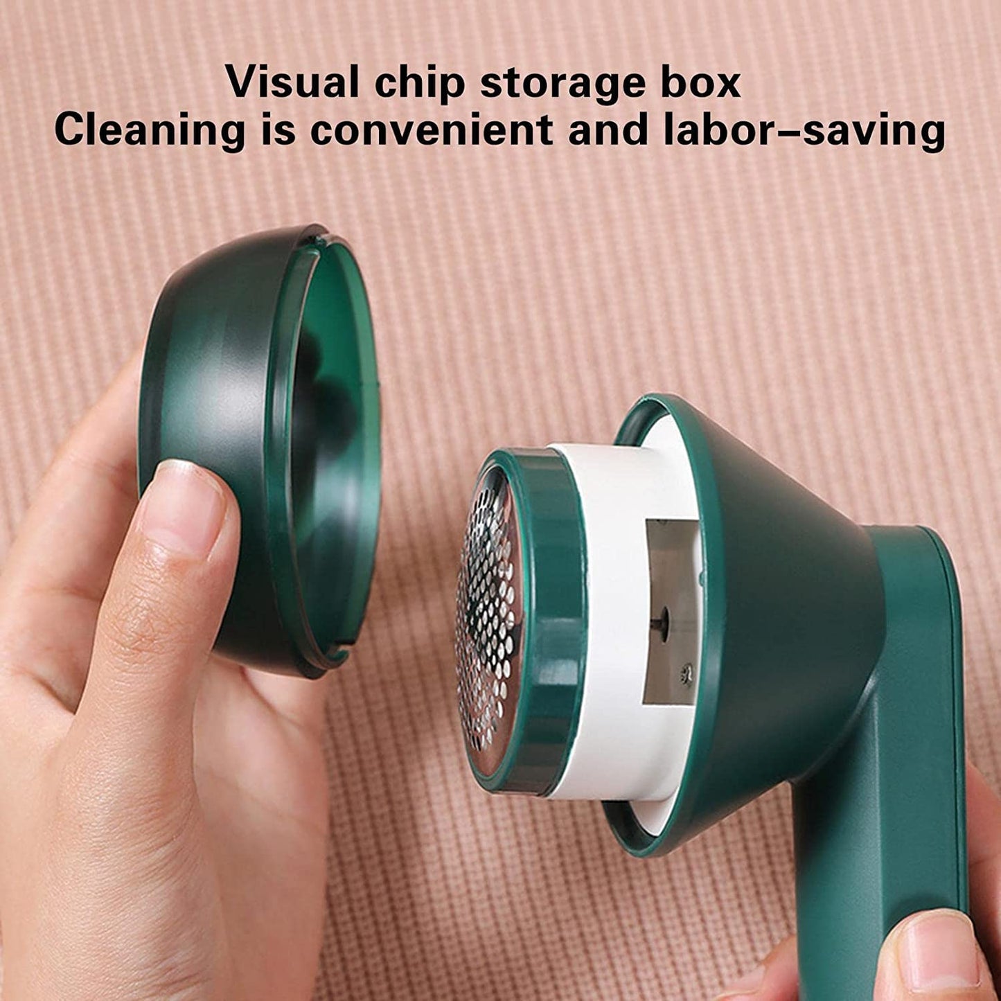Portable USB Electric Lint Remover – 6-Blade 2000mAh Rechargeable Fabric Shaver | Green & White