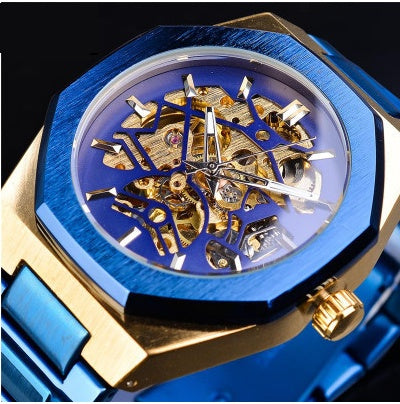 Luxury Men's Automatic Mechanical Watch – Skeleton Dial Stainless Steel Classic Timepiece