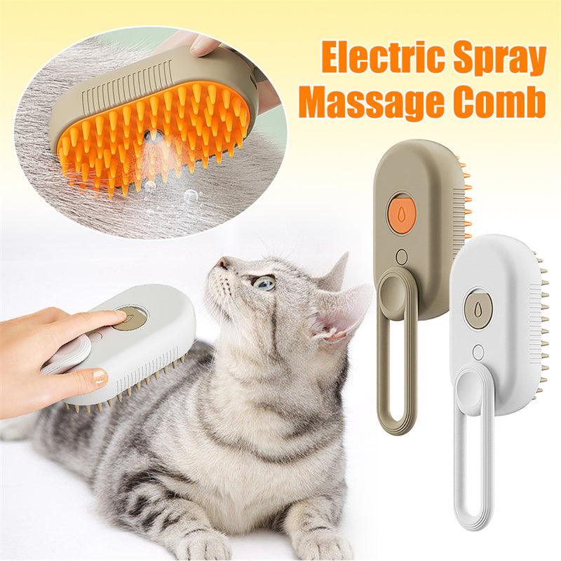 3-in-1 Electric Steam Pet Grooming Brush – Spray Comb for Cats & Dogs