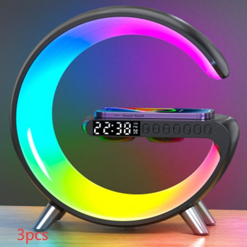G-Shaped Smart LED Lamp – Bluetooth Speaker, Wireless Charger & App-Controlled Atmosphere Light