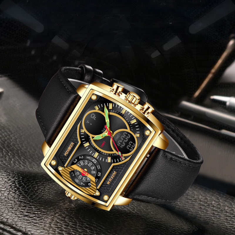 Quartz Dual Display Watch – Multi-Function Digital & Analog Wrist Watch for Men