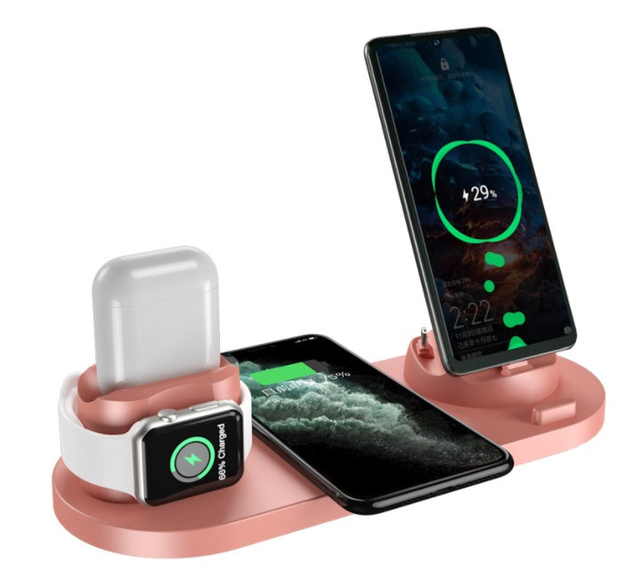 6-in-1 Wireless Fast Charging Dock Station – iPhone, Watch & AirPods Charger