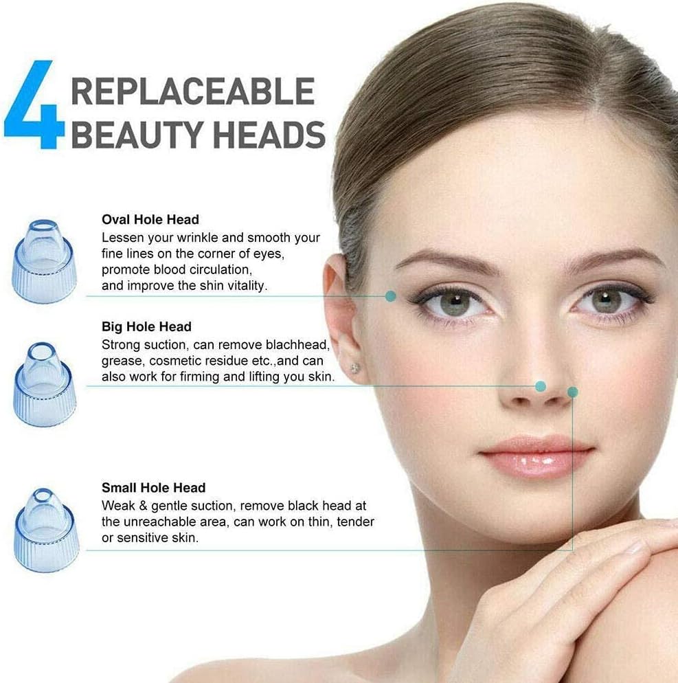 Professional Pore Vacuum Blackhead Remover Device with 5 Suction Levels & 4 Probes