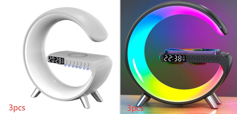G-Shaped Smart LED Lamp – Bluetooth Speaker, Wireless Charger & App-Controlled Atmosphere Light