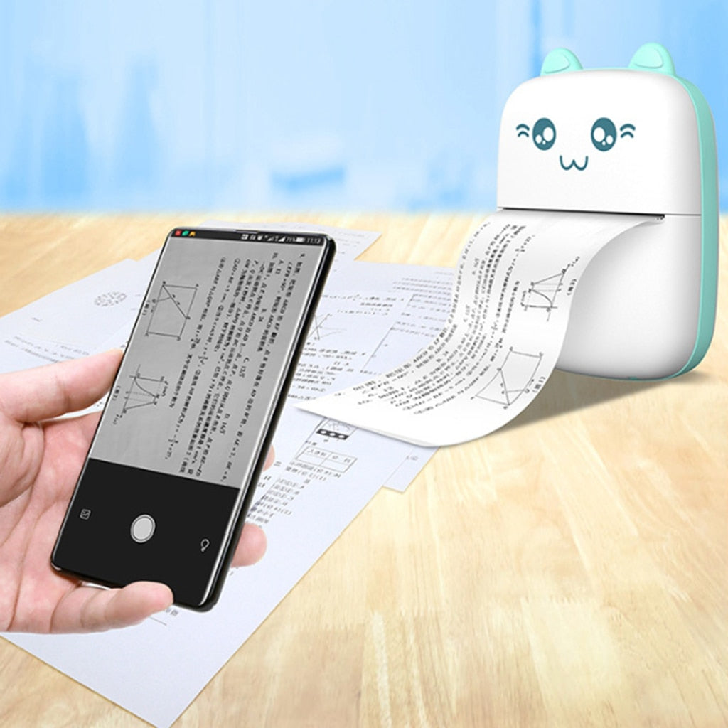 Mini Bluetooth Pocket Printer – 200DPI Inkless | Photos, Notes & Labels | iOS & Android | Pink & Green