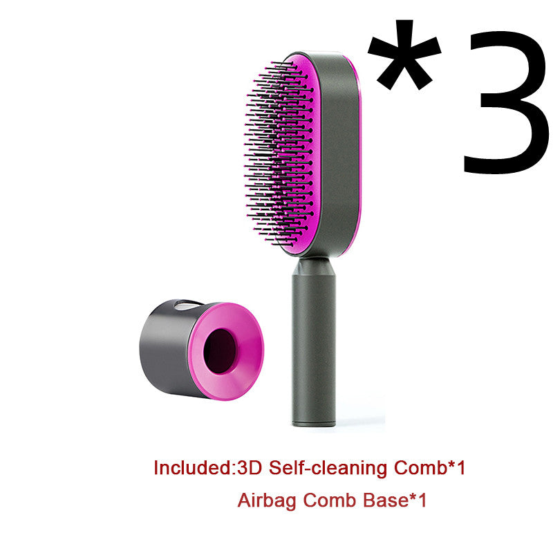 Self-Cleaning Hair Brush – One-Click Hair Release Airbag Scalp Massage Comb