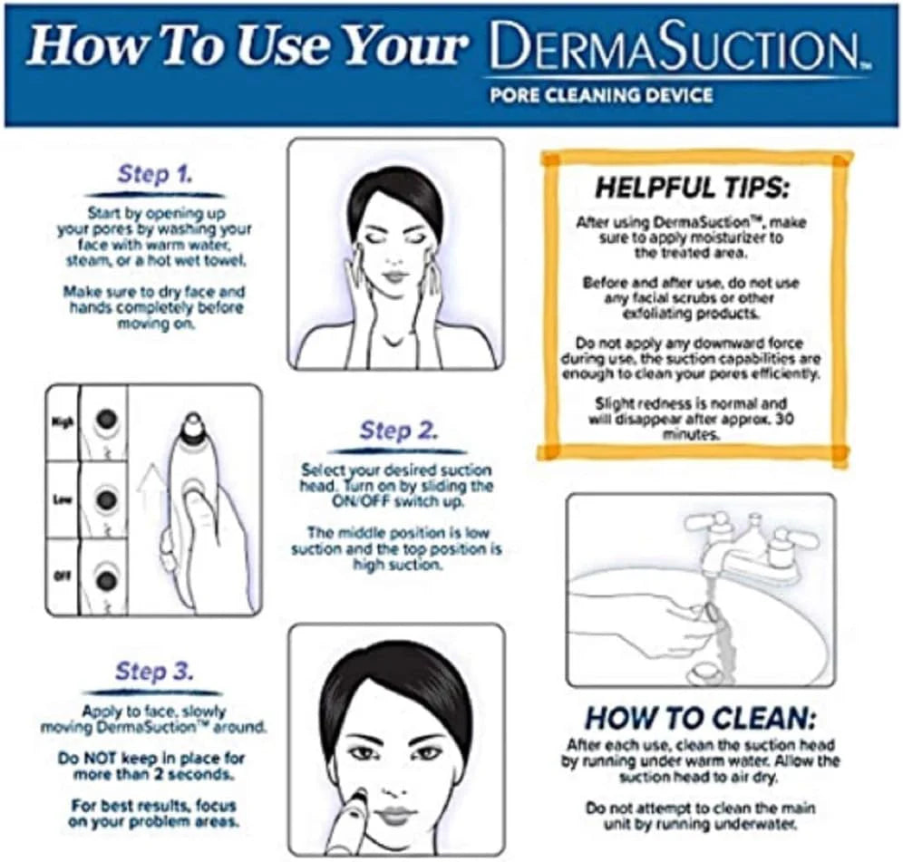 Professional Pore Vacuum Blackhead Remover Device with 5 Suction Levels & 4 Probes