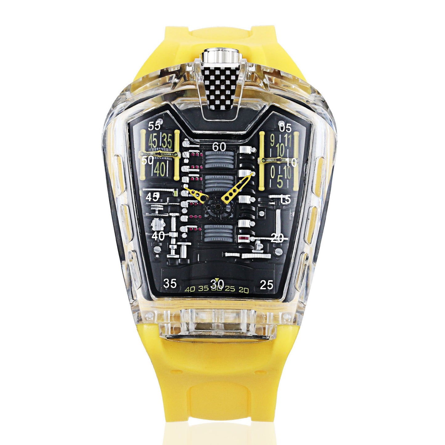 Luxury Sports Men's Quartz Watch – Transparent Case, Silicone Strap | 10 Bold Colors
