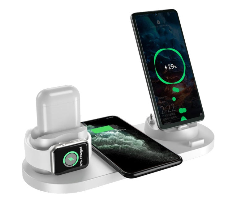 6-in-1 Wireless Fast Charging Dock Station – iPhone, Watch & AirPods Charger