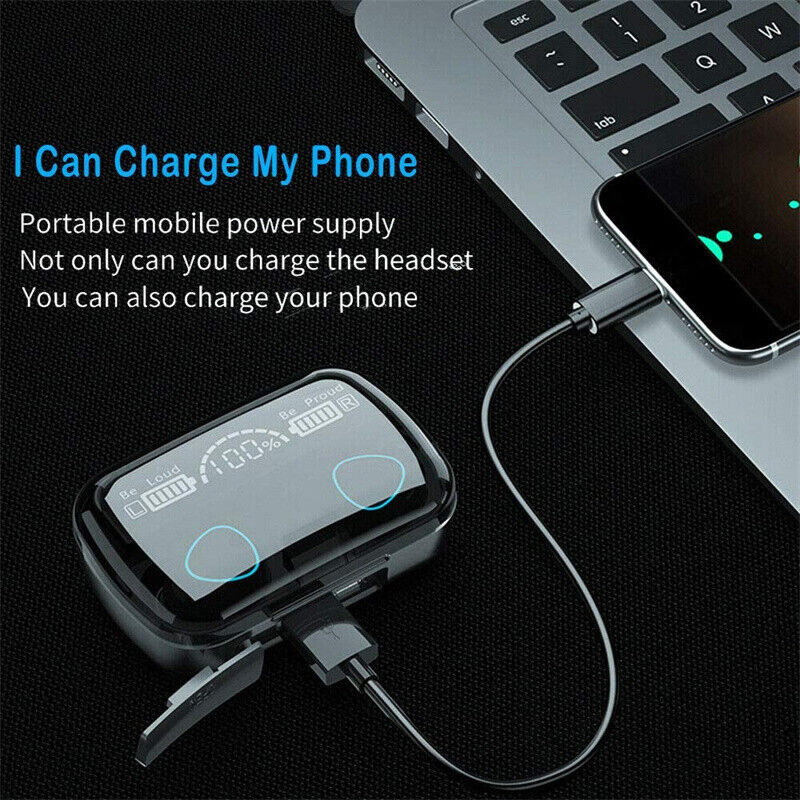 TWS Wireless 5.1 Sports Earphones – IPX7 Waterproof, Smart LED Display & Hi-Fi Stereo Sound