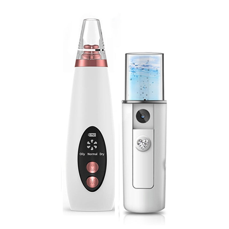 6-in-1 Facial Beauty Tool Set – LED Light Therapy, Nano Mist, Blackhead Suction, Acne Needle & More | USB Rechargeable