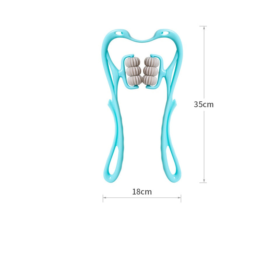 6-Roller Swan Neck Massager – 360° Deep Tissue Relief | Neck, Shoulders & Back | + Crystal Jade Scraper