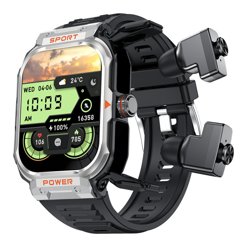 Smart Headset Sports Watch – Bluetooth Calling Smartwatch with Built-in Earbuds