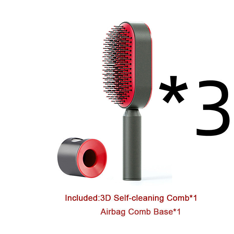 Self-Cleaning Hair Brush – One-Click Hair Release Airbag Scalp Massage Comb